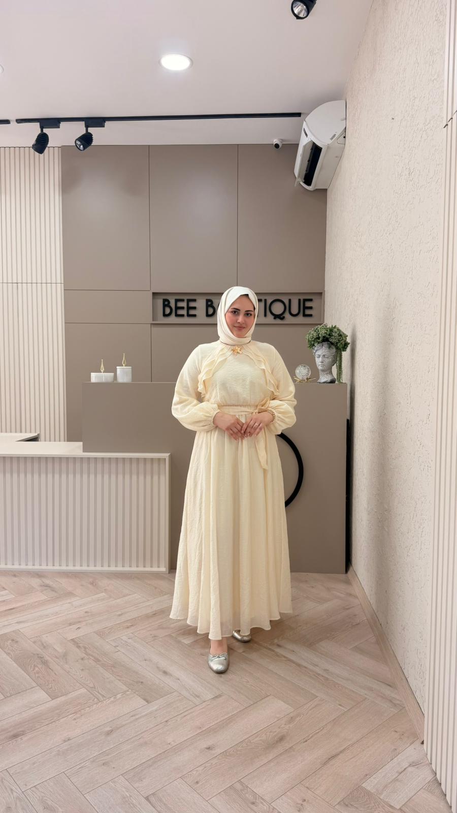 FIRFIR DETAYLI TRİL ELBİSE
