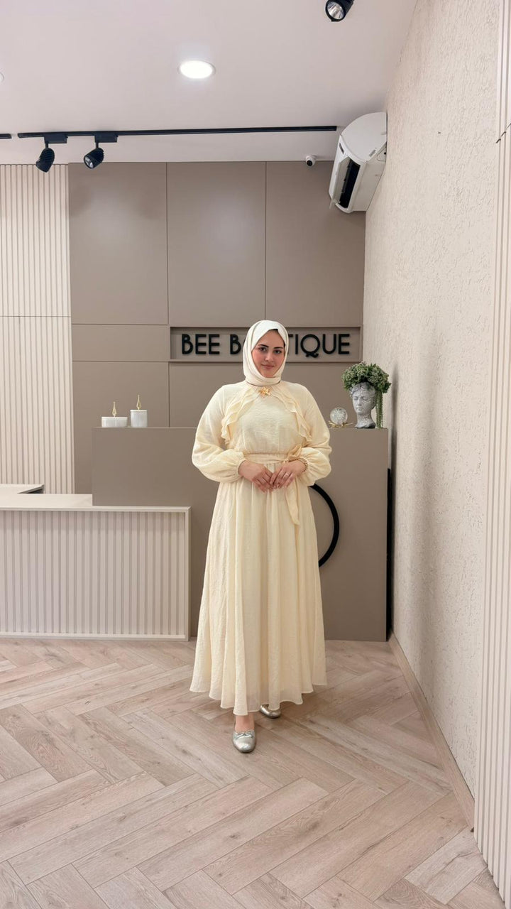 FIRFIR DETAYLI TRİL ELBİSE