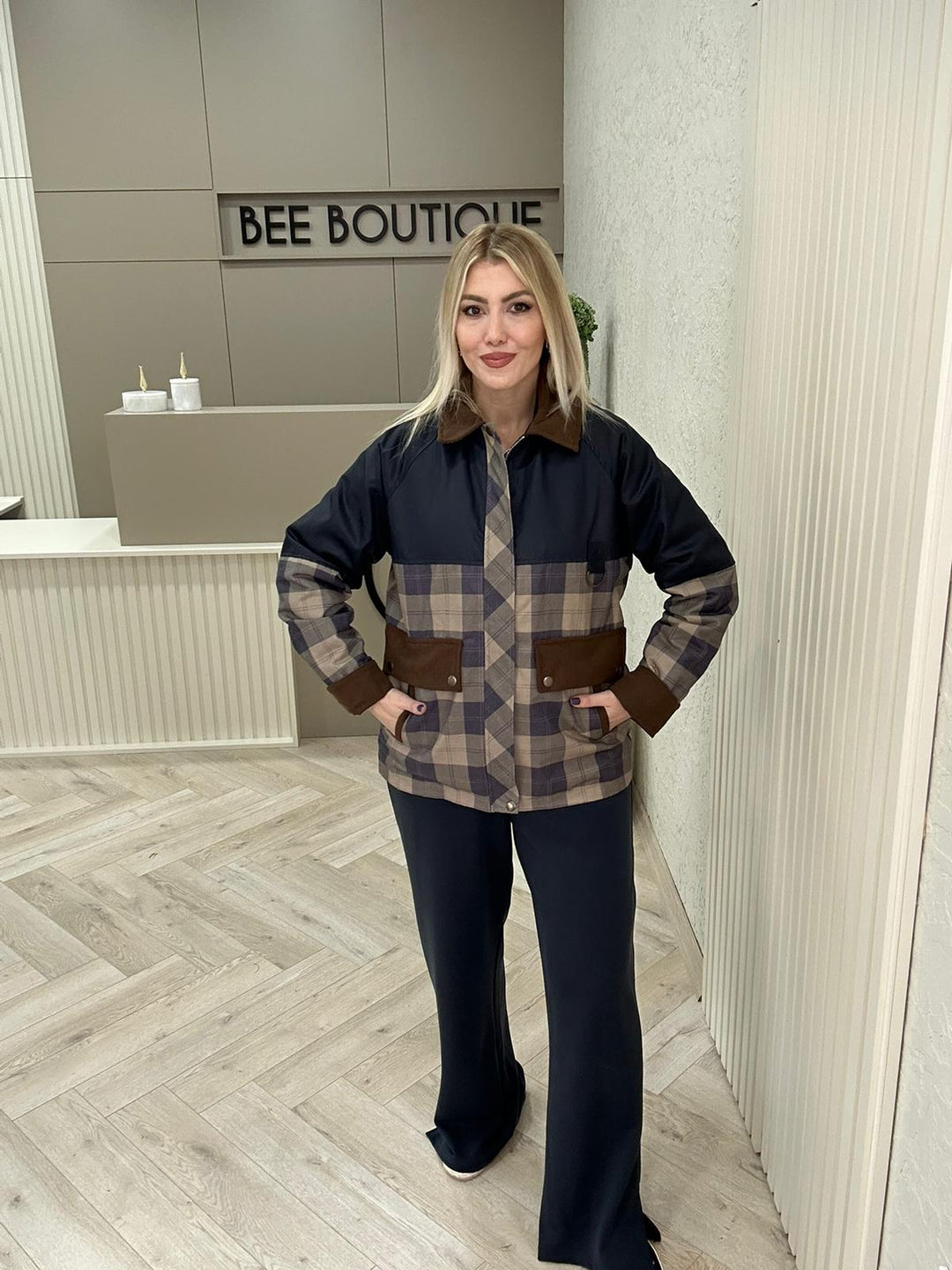 EKOSE DESEN İÇİ KÜRKLÜ KABAN