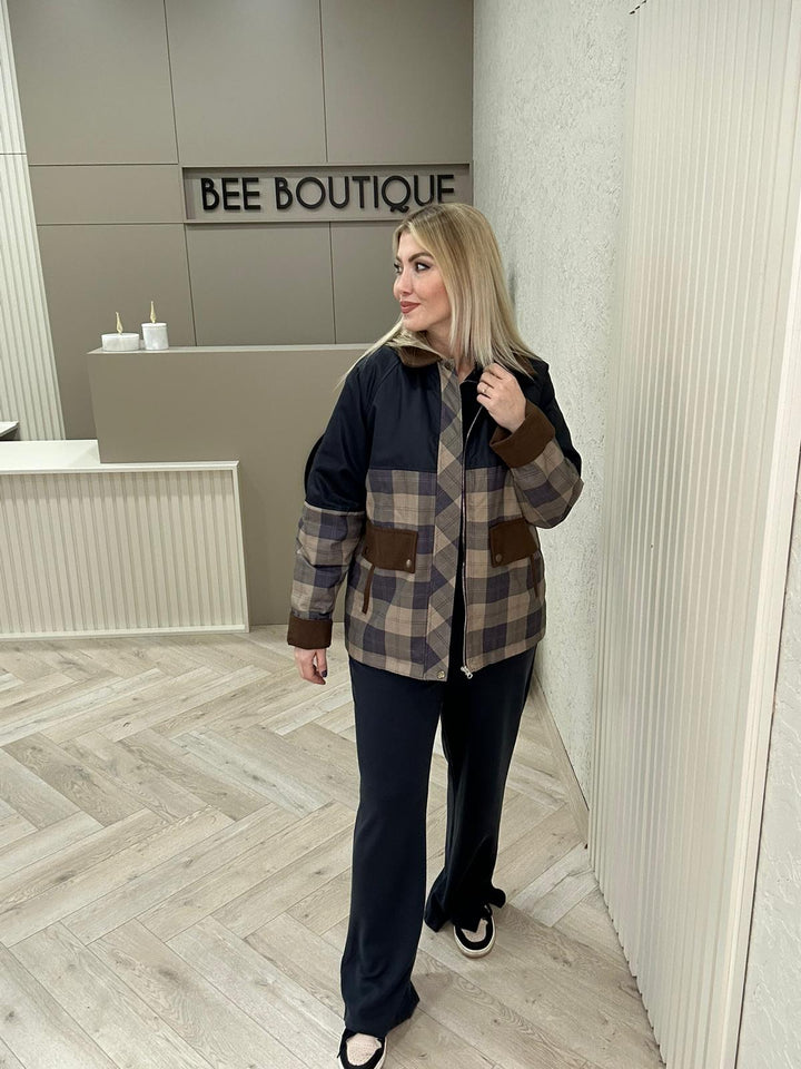 EKOSE DESEN İÇİ KÜRKLÜ KABAN