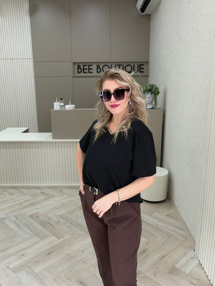DERİ KEMERLİ HAVUÇ PANTOLON
