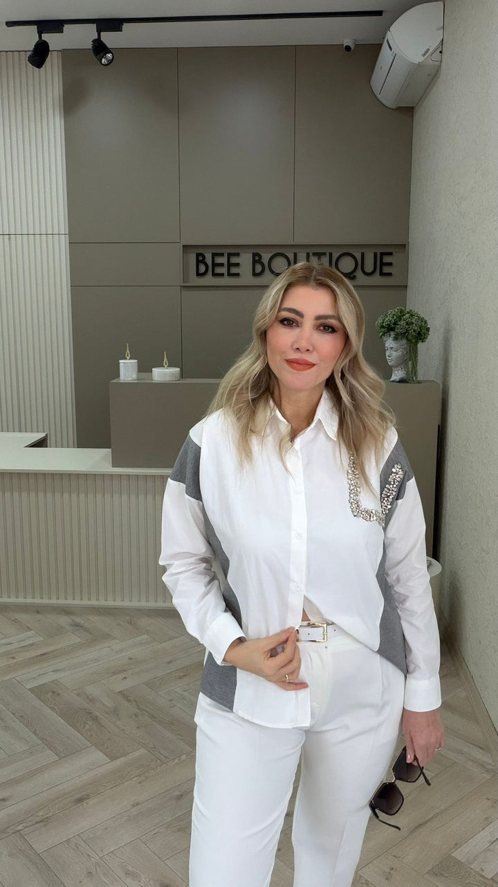 TAŞ İŞLEMELİ GÖMLEK