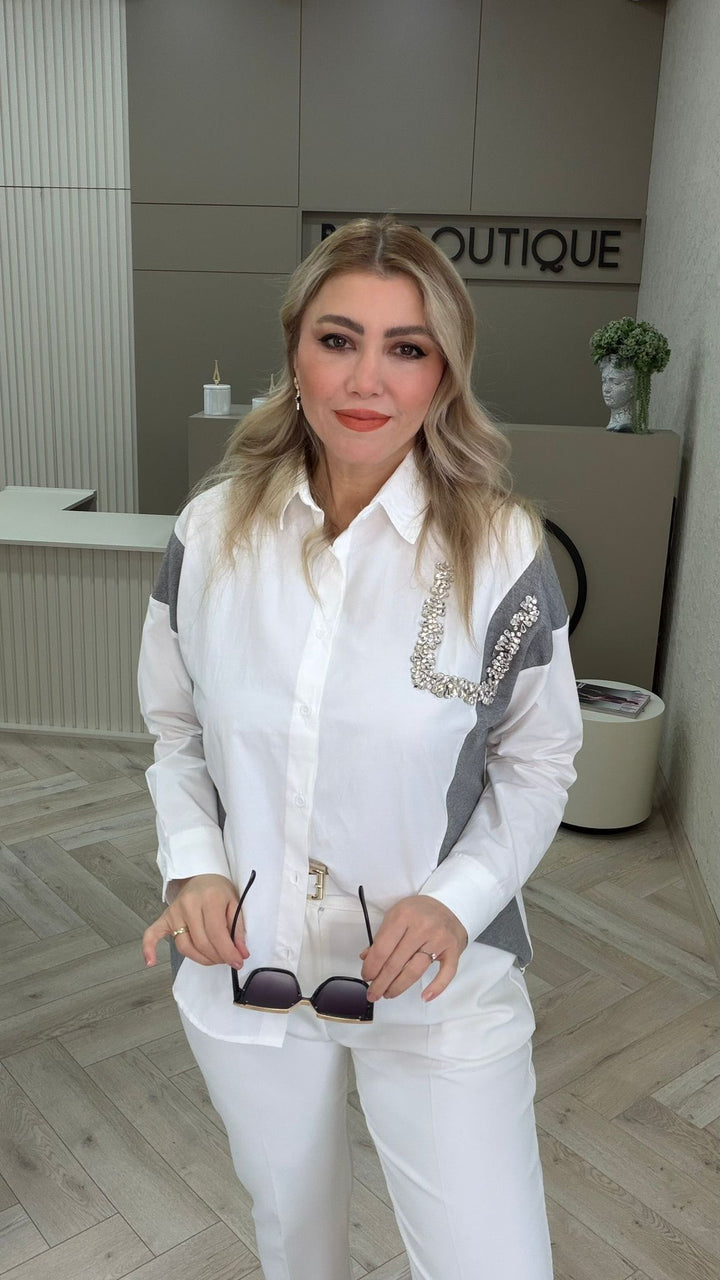 TAŞ İŞLEMELİ GÖMLEK