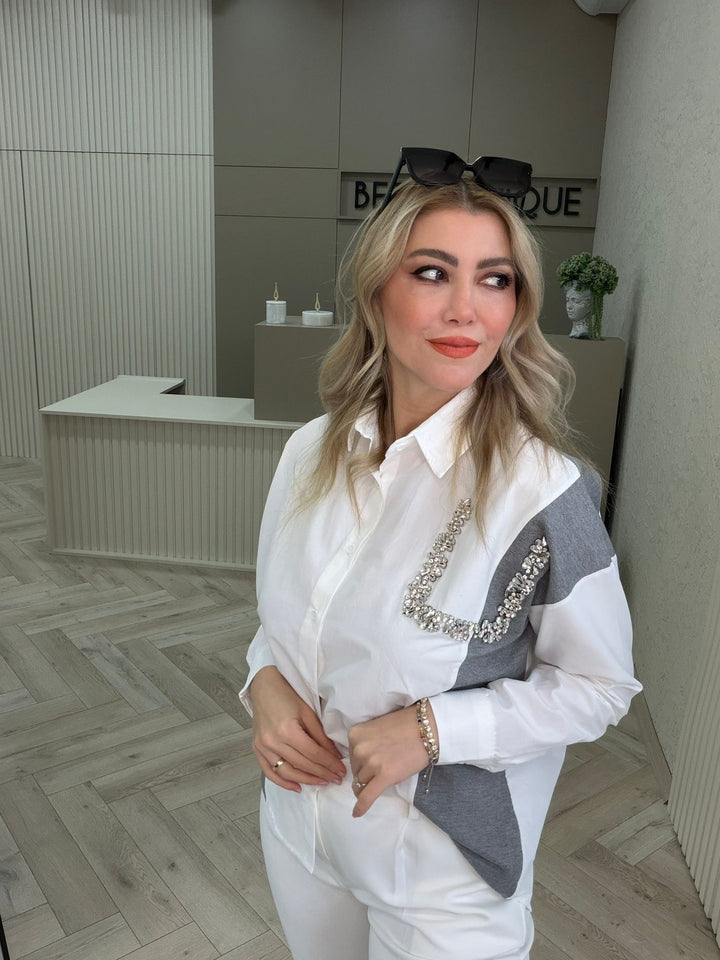 TAŞ İŞLEMELİ GÖMLEK