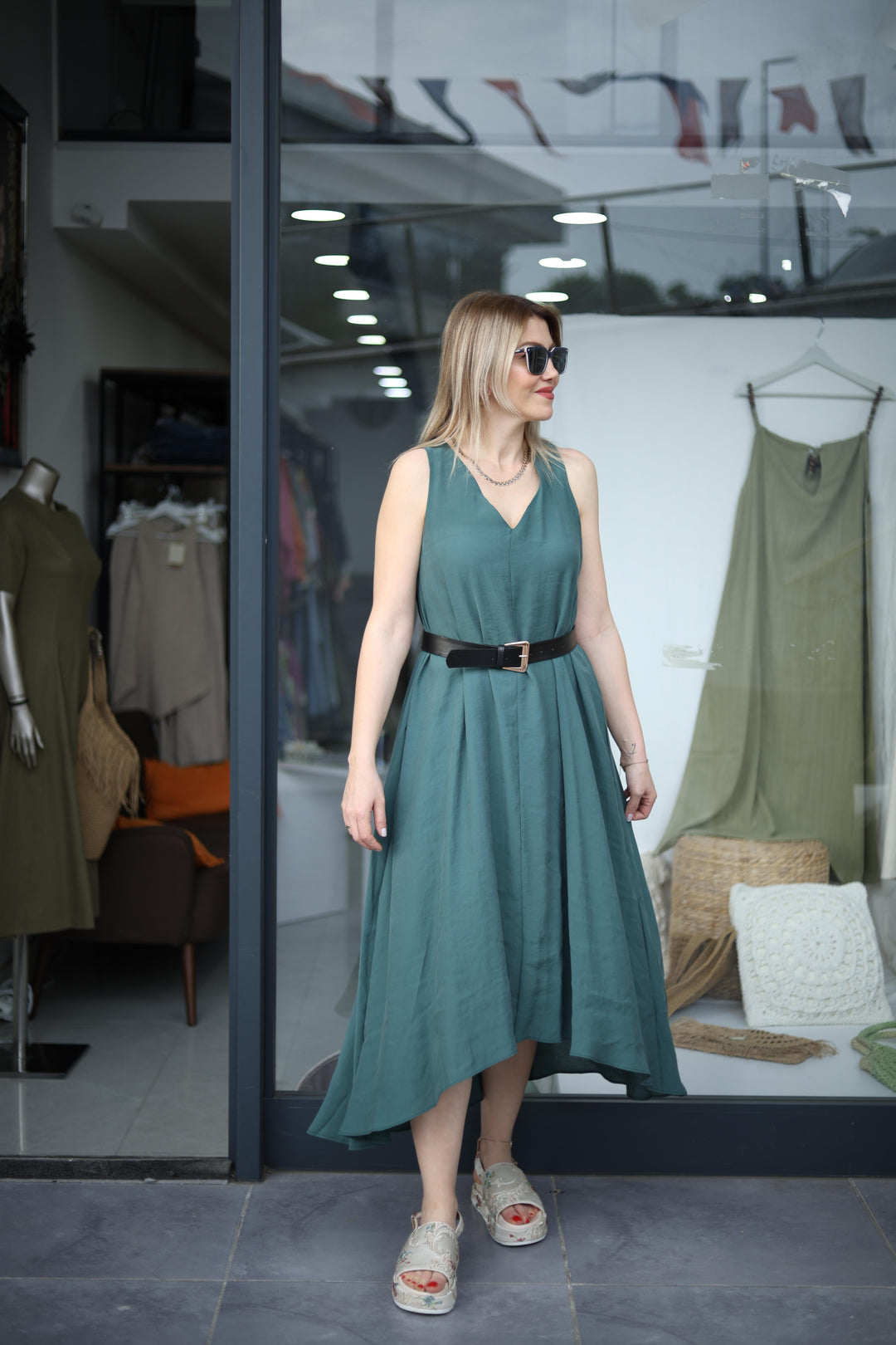 Tencel Kalın Askılı Elbiseler
