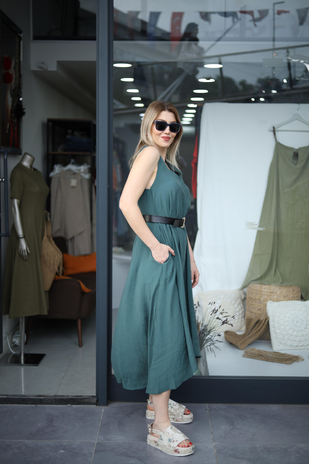 Tencel Kalın Askılı Elbiseler
