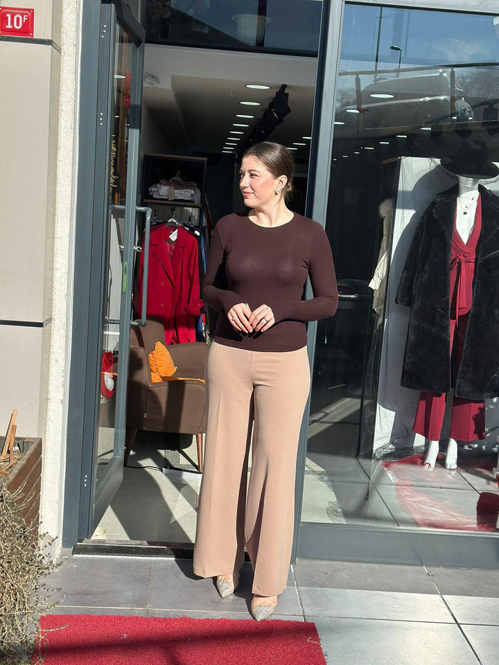 Cepsiz Full Licralı Krep Pantolon