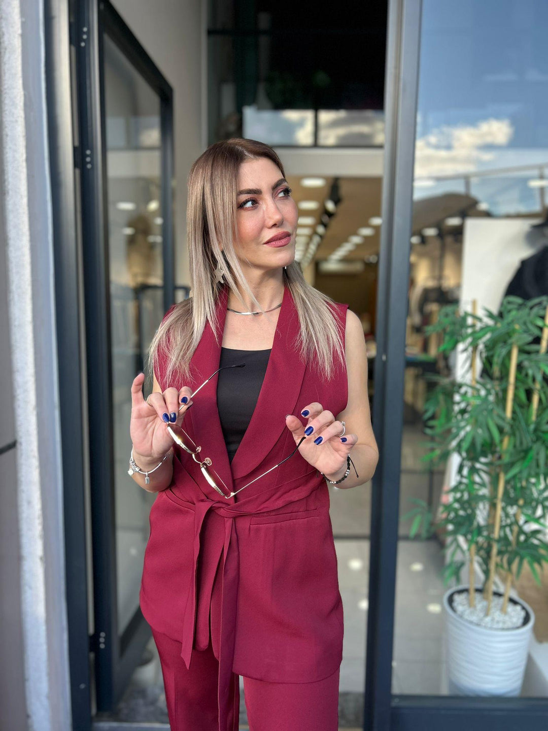 BORDO YELEK PANTOLON TAKIM