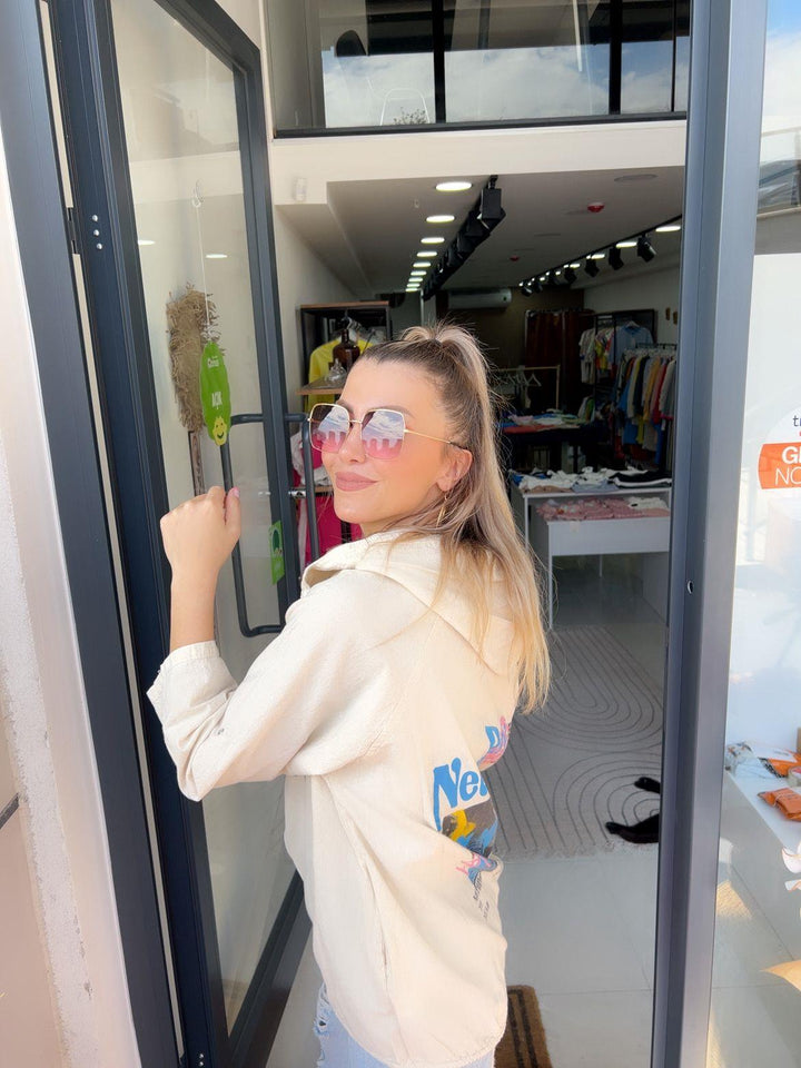 Gabardin Baskılı Ceket