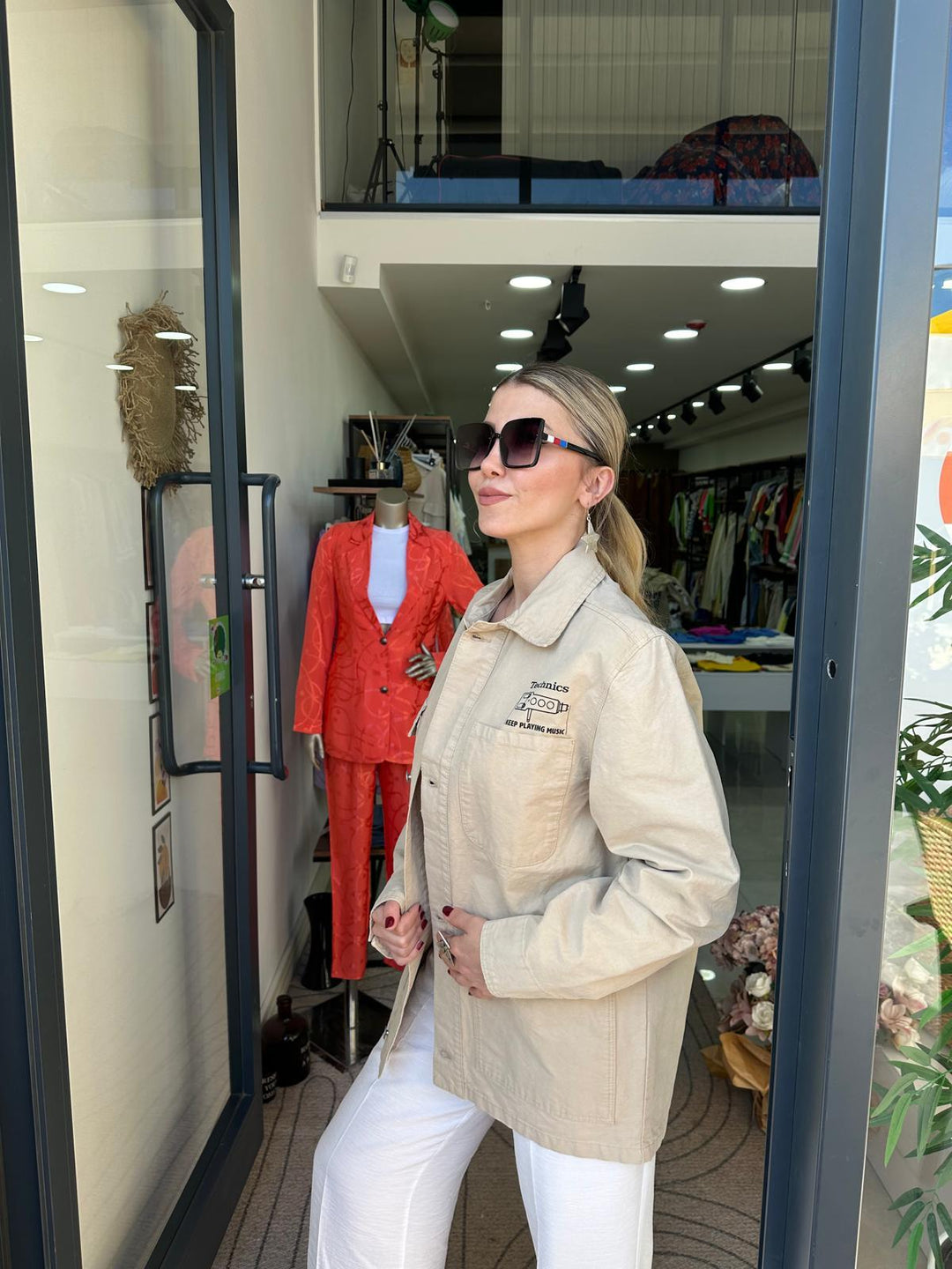 Gabardin Baskılı Ceket