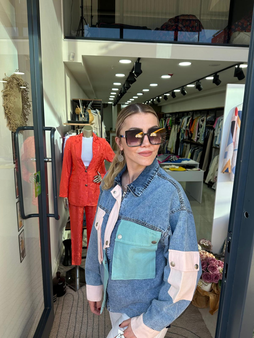 Gabardin-Denim Kombinli Ceket