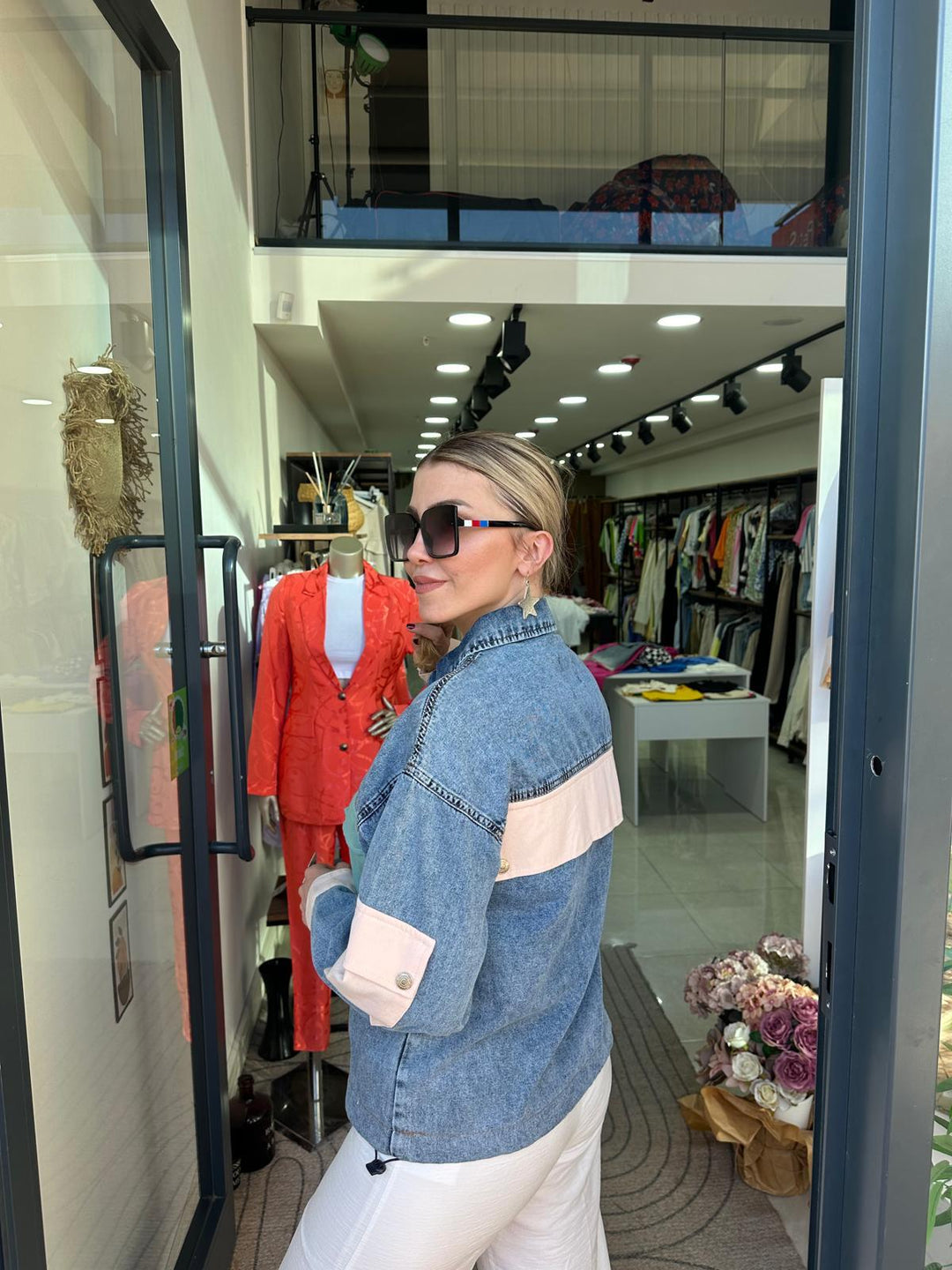Gabardin-Denim Kombinli Ceket