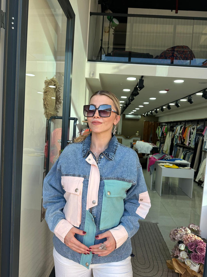 Gabardin-Denim Kombinli Ceket