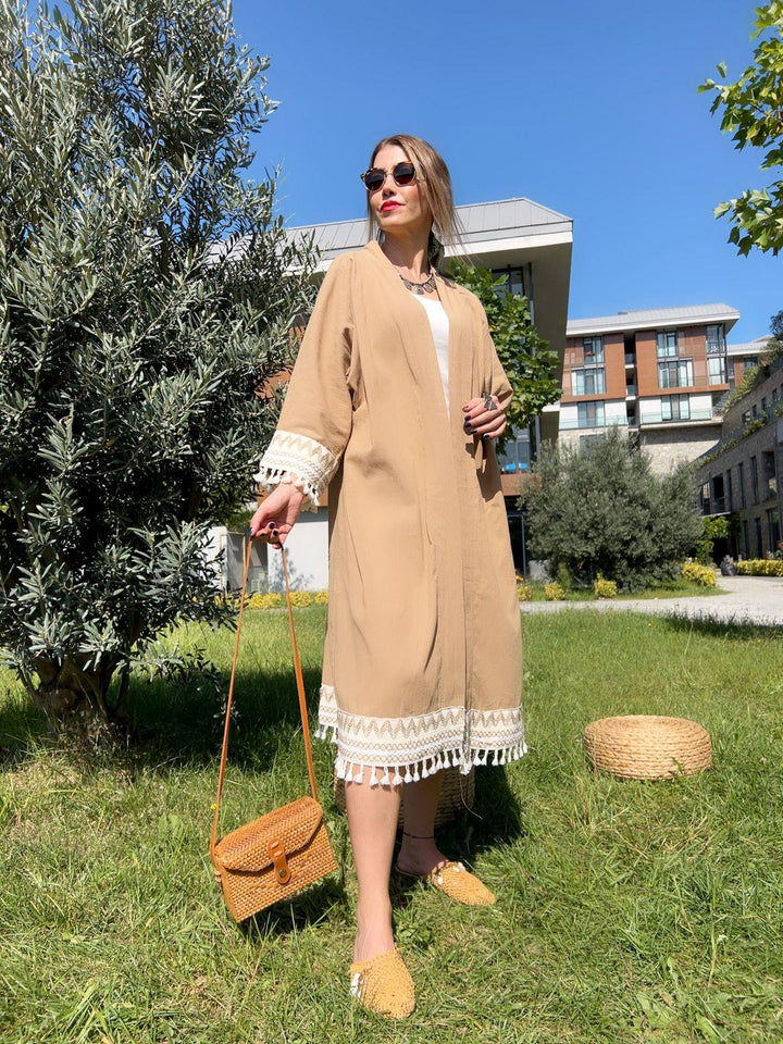 Püskül Detaylı Kimono