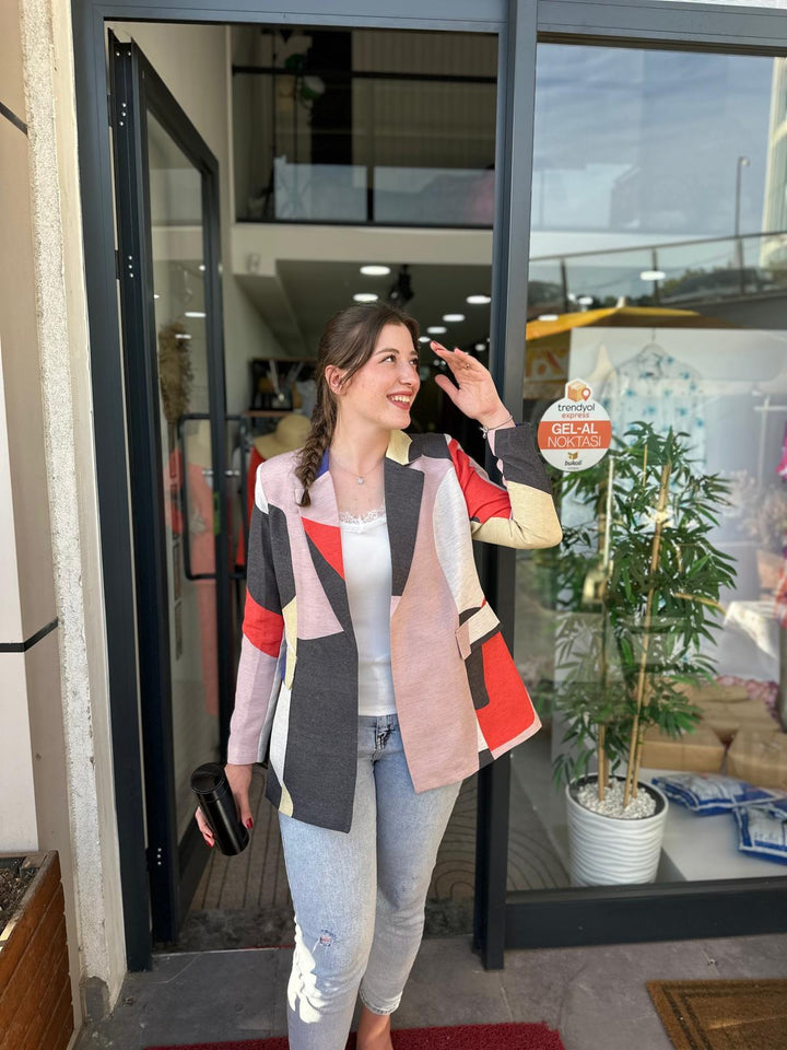 Keten Desenli Blazer