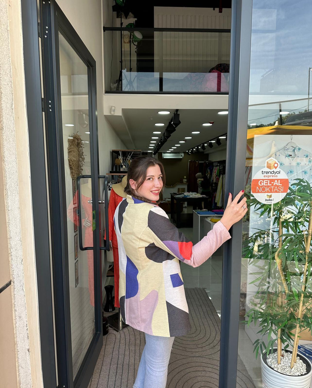 Keten Desenli Blazer
