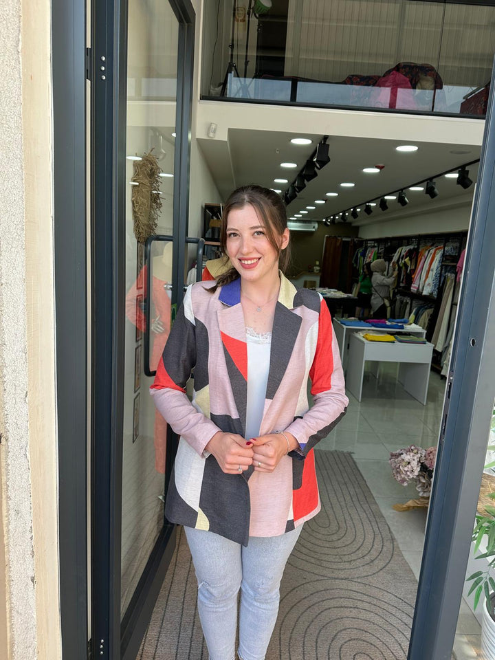 Keten Desenli Blazer