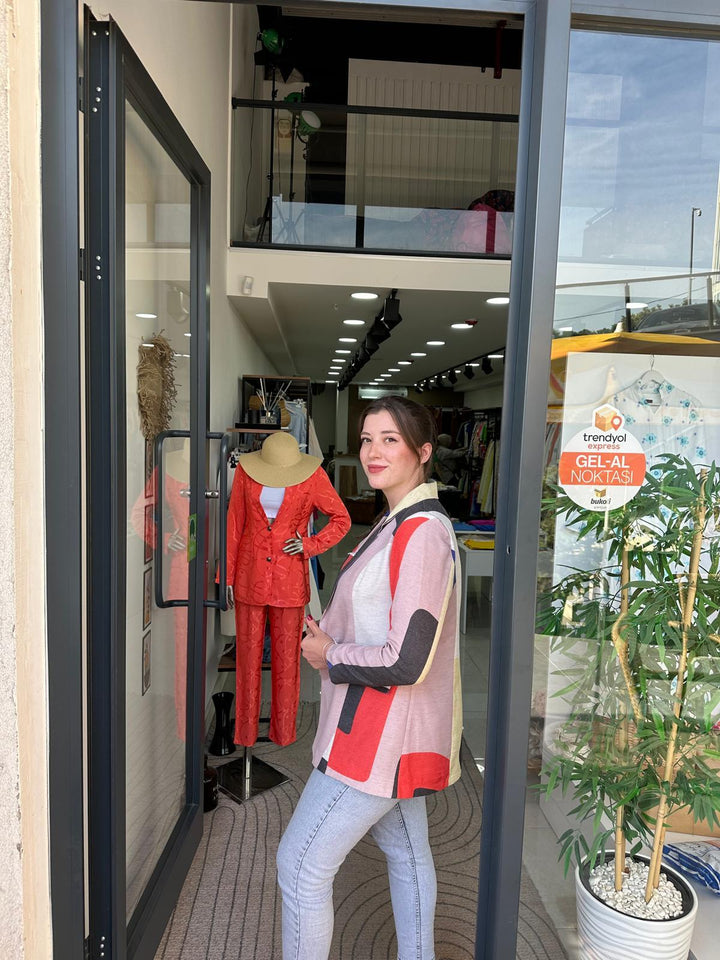 Keten Desenli Blazer