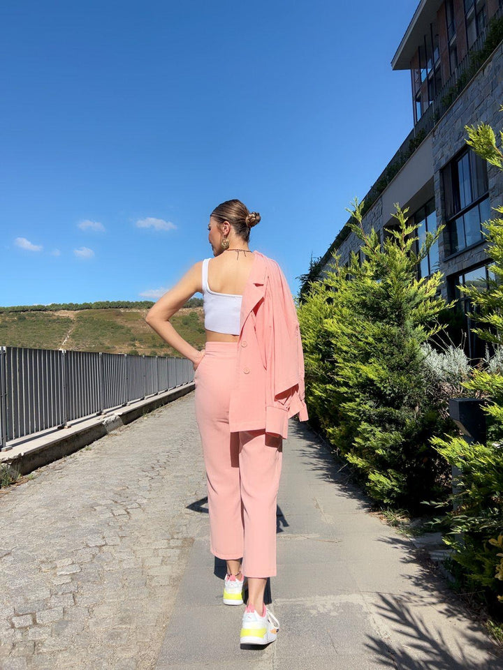 Keten Pembe Pantolon