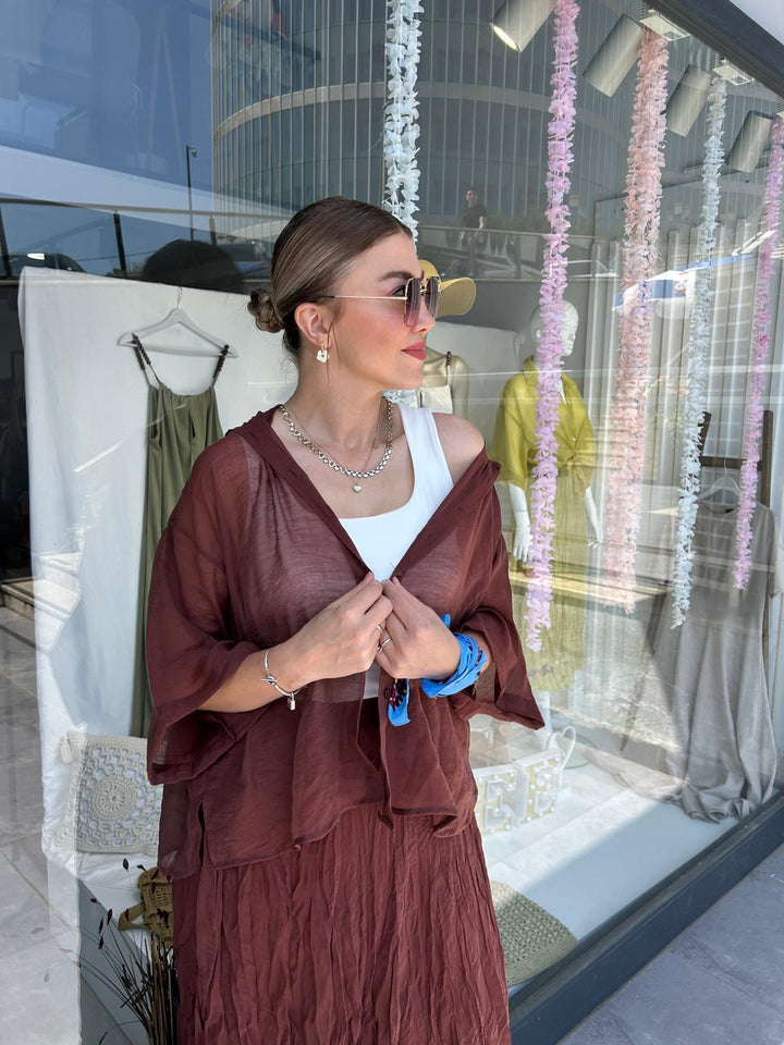 KISA KOL TENCEL GÖMLEK