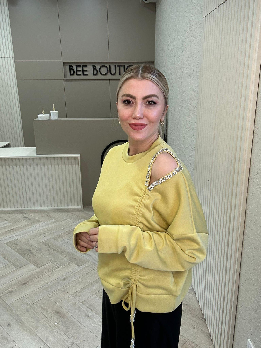 KLN MODAL TENCEL KUMAŞ TAŞ DETAYLI BLUZ