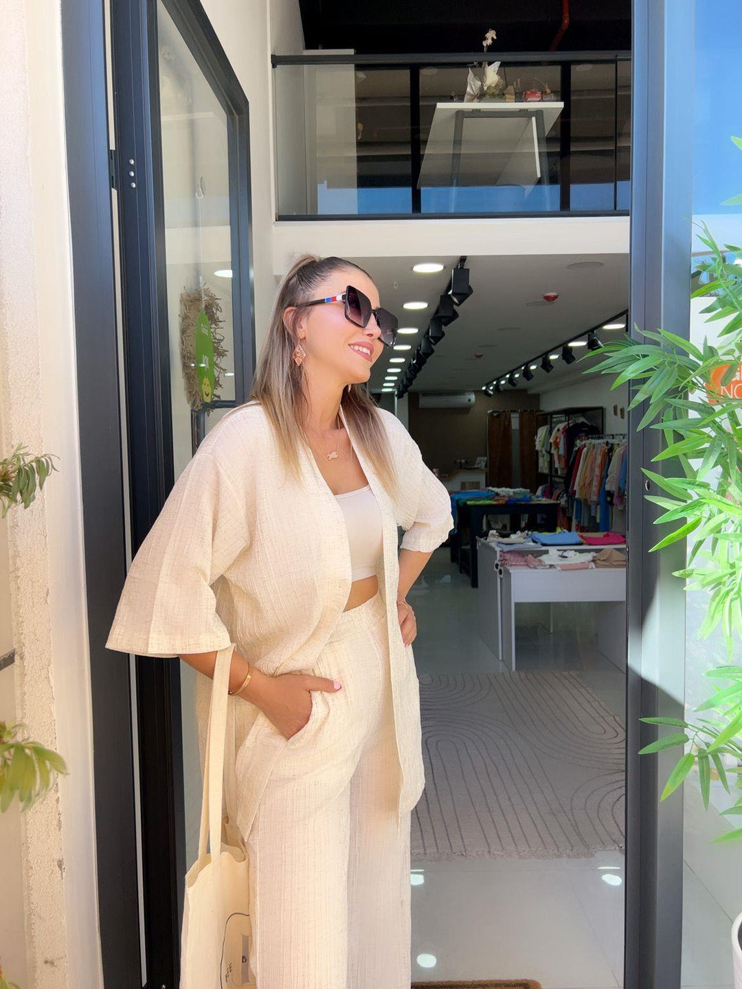 Krinkıl Kumaş Kimono Takım