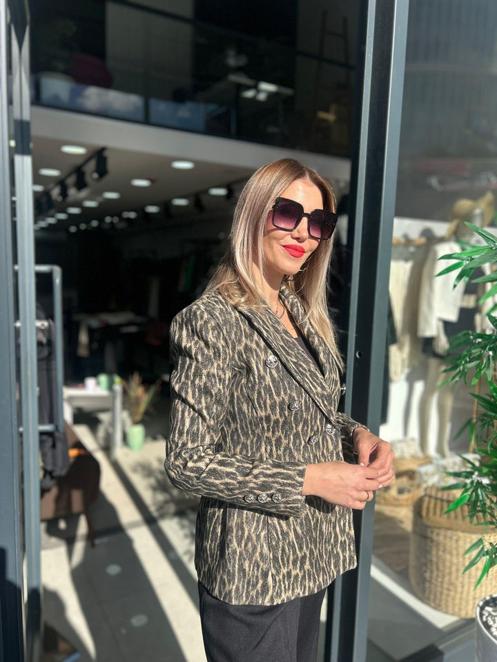 LEOPAR KAŞE KUMAŞ CEKET