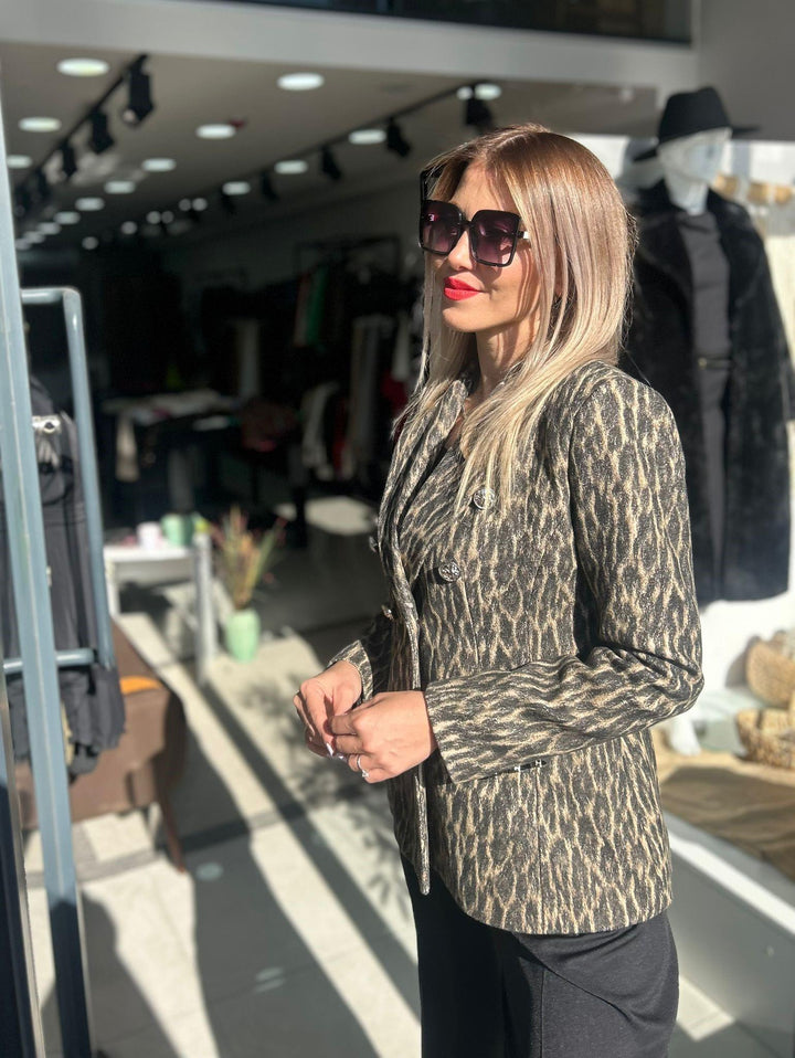 LEOPAR KAŞE KUMAŞ CEKET