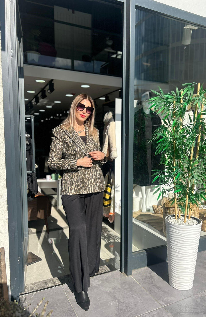 LEOPAR KAŞE KUMAŞ CEKET