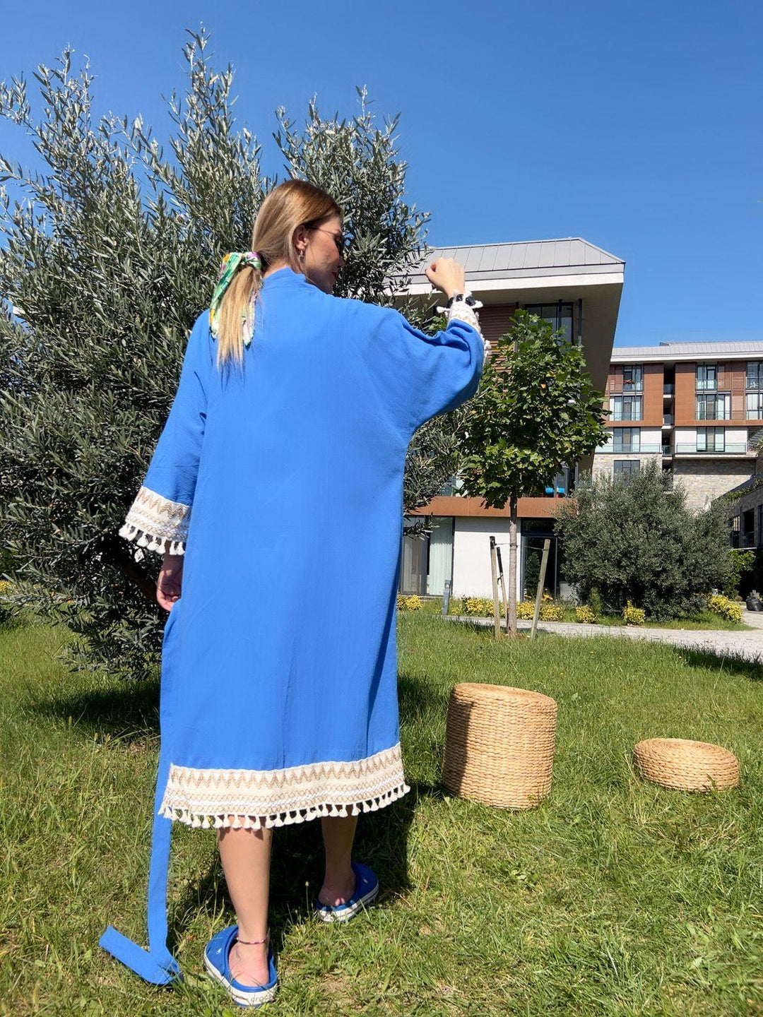 Püskül Detaylı Kimono