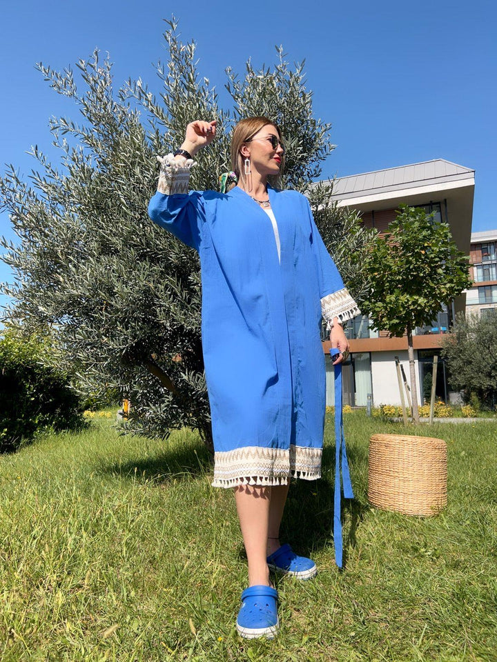 Püskül Detaylı Kimono