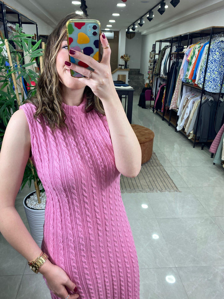 Pembe Triko Elbise