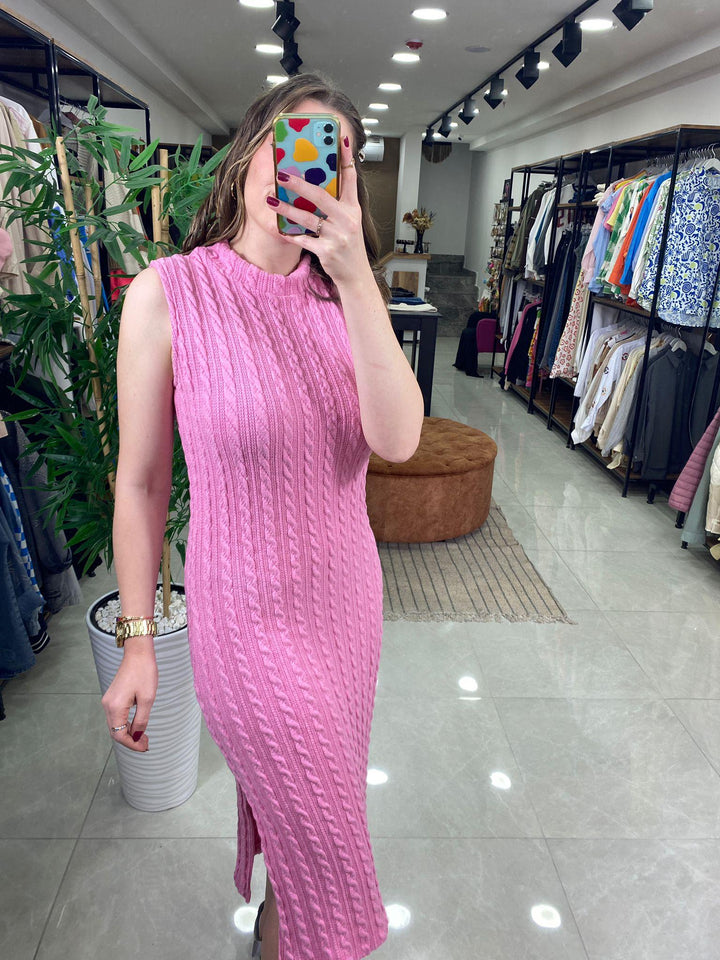 Pembe Triko Elbise