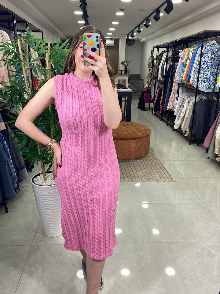 Pembe Triko Elbise