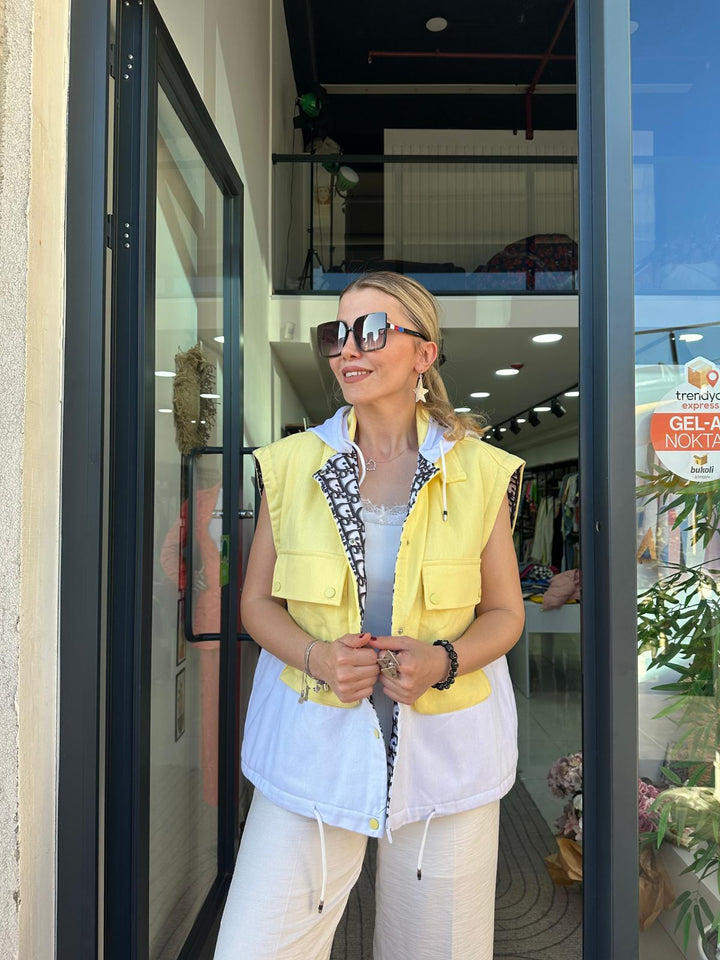 Sarı Gabardin Yelek