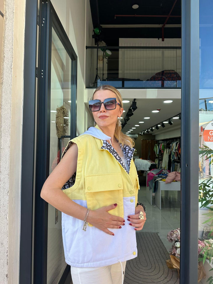 Sarı Gabardin Yelek