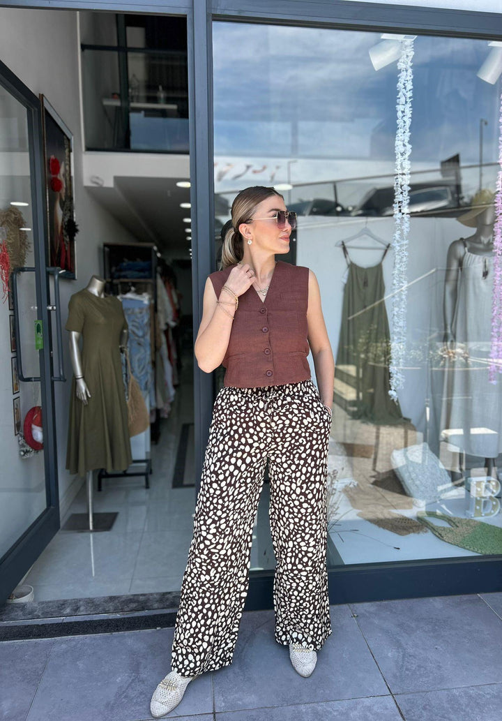 SATEN JAKARLI LEOPAR PANTOLON