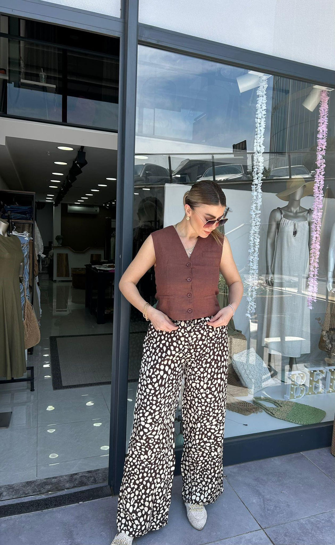 SATEN JAKARLI LEOPAR PANTOLON
