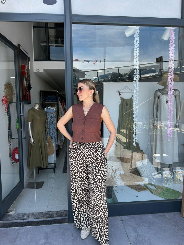 SATEN JAKARLI LEOPAR PANTOLON