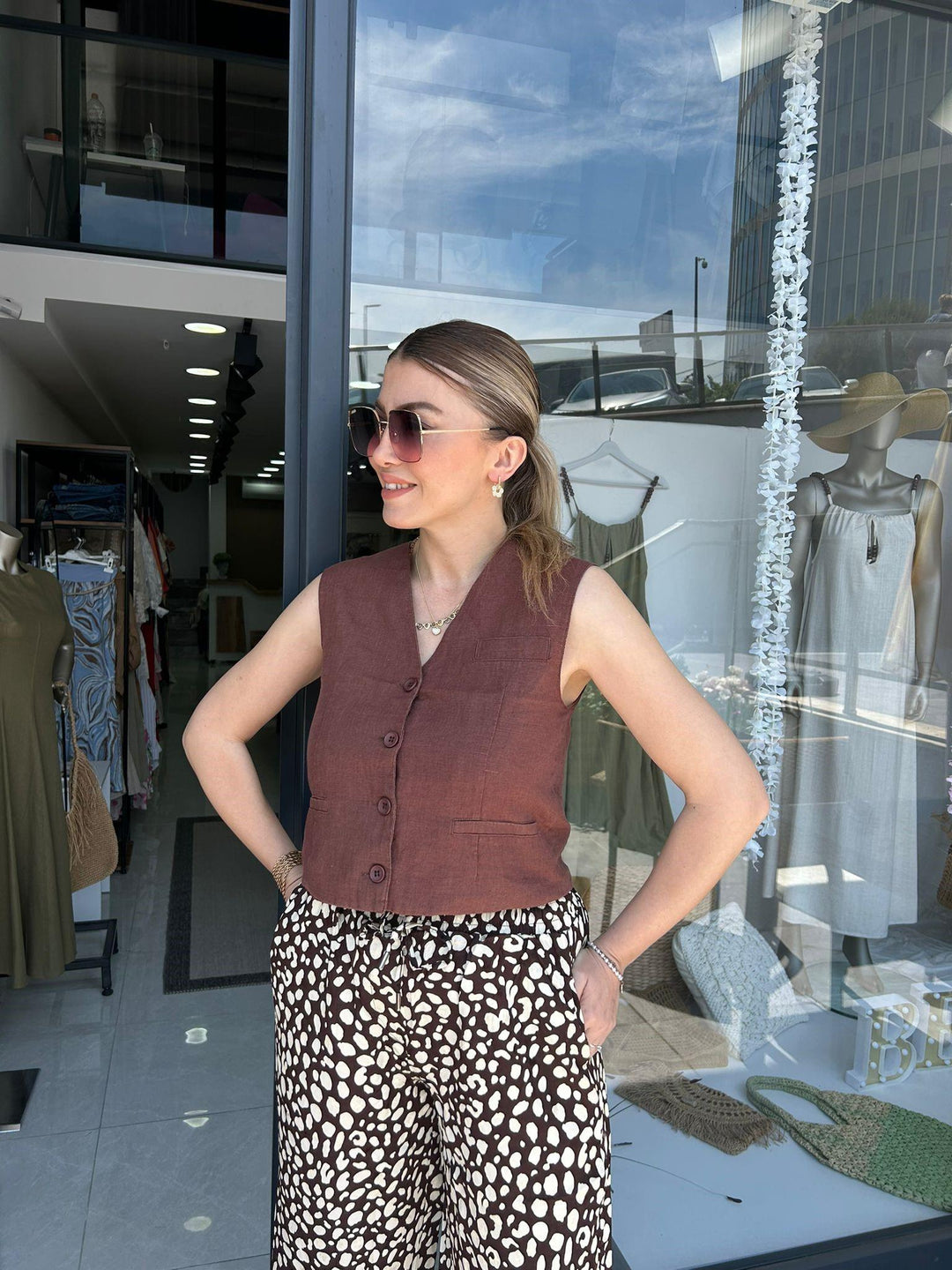 SATEN JAKARLI LEOPAR PANTOLON