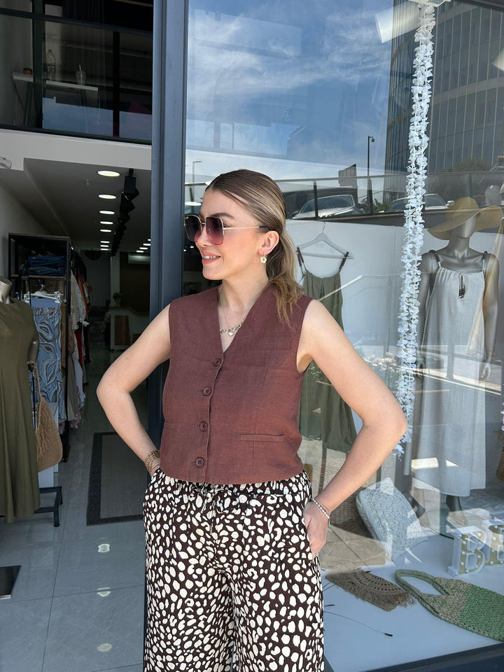 SATEN JAKARLI LEOPAR PANTOLON