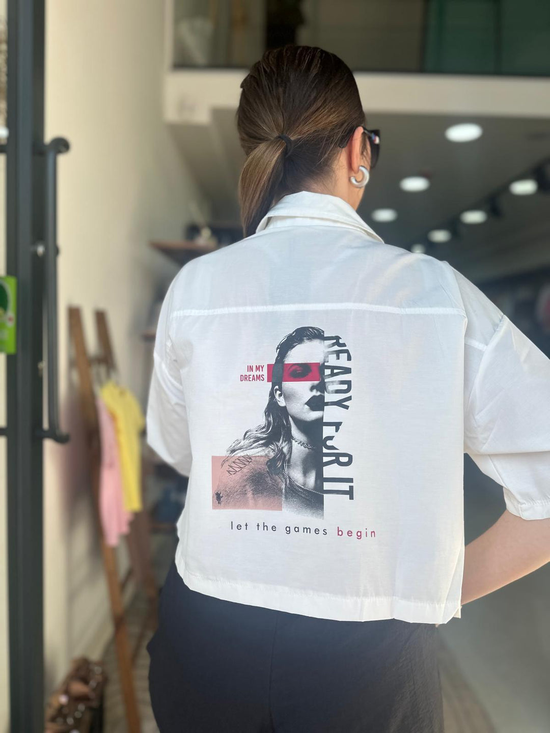 Stoper Detaylı Beyaz Gömlek