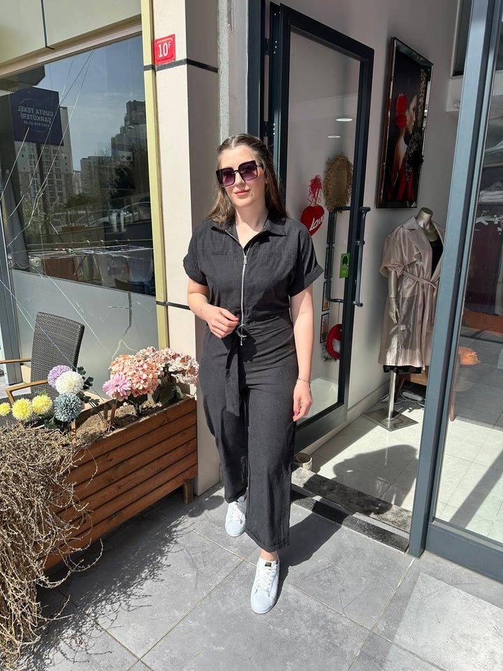 TENCEL KUMAŞ SPOR SİYAH TULUM