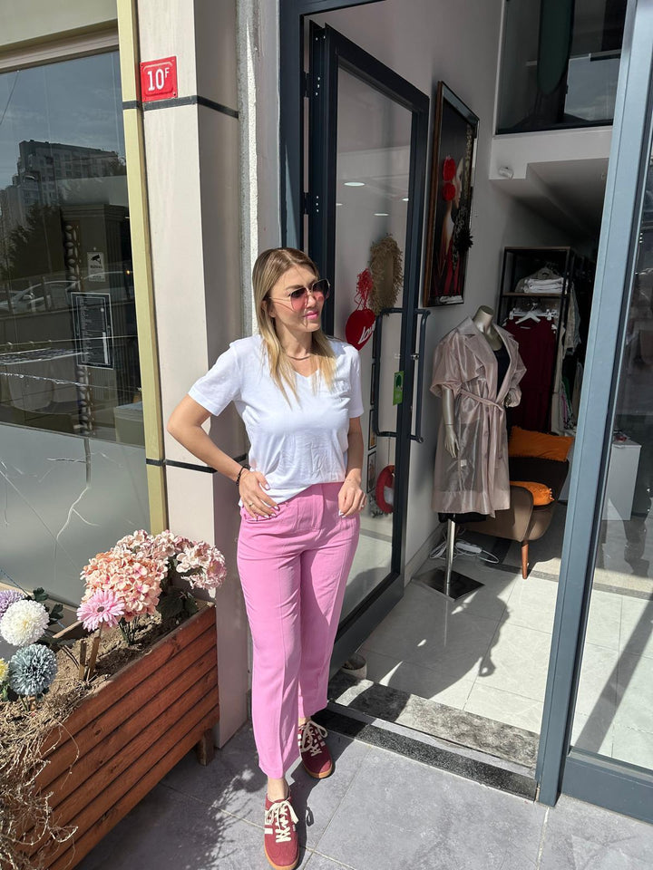Tencel Kumaş Yüksek Bel Pantolon
