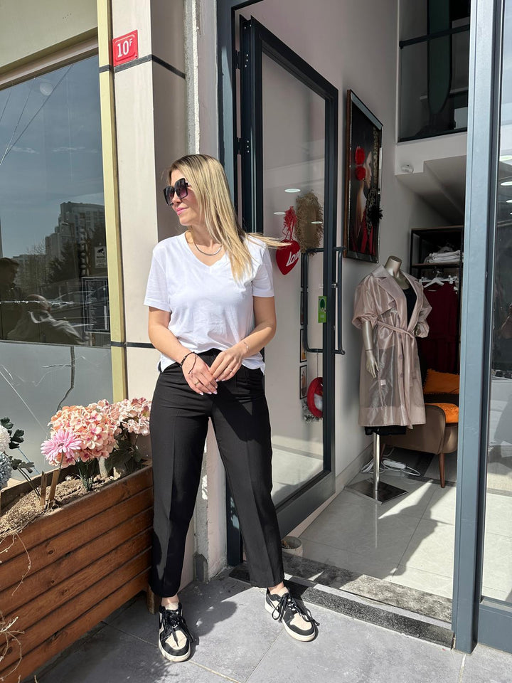 Tencel Kumaş Yüksek Bel Pantolon