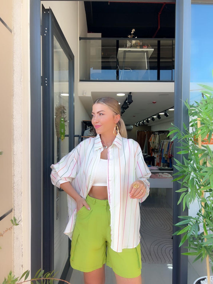 Yeşil Poplin Şort